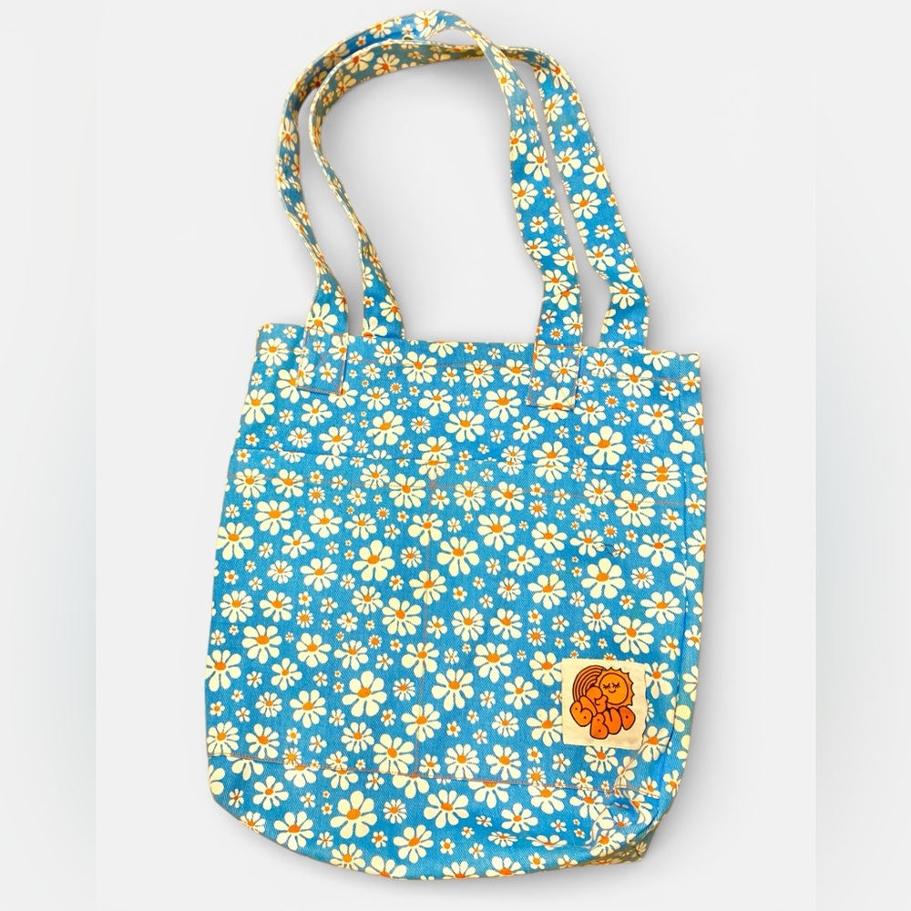 Big Bud Press blue Lazy Daisy everyday tote bag - Picture 3 of 3